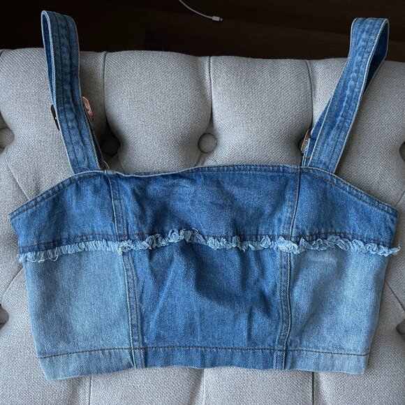 Emory Park Denim Bra Top - Picture 1 of 3